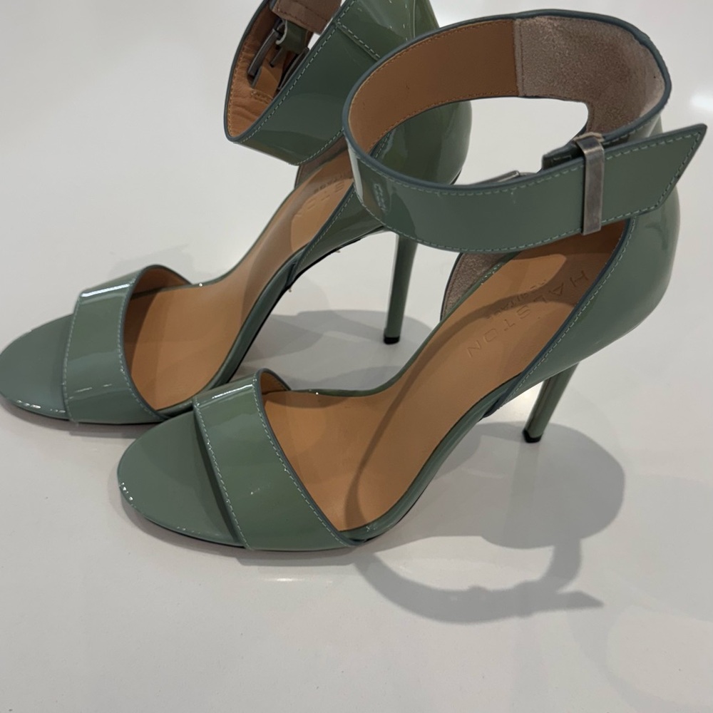 Patent Leather sage Green Heels